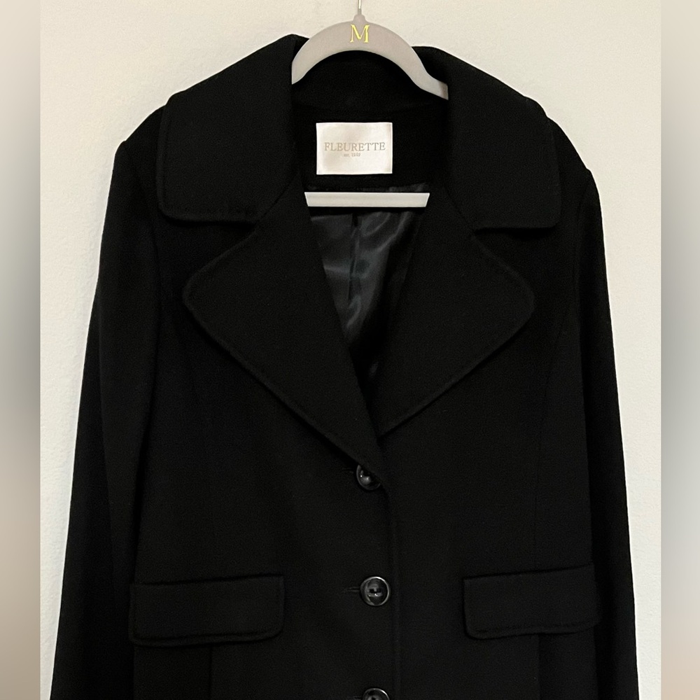 Loro Piana NEW Fleurette Long Black Long Fall Winter Loro Piana Italy 100% Wool.